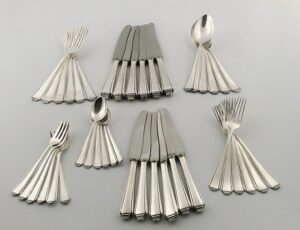 sztućce posrebrzane - zestaw Art-Deco dla 6 osób