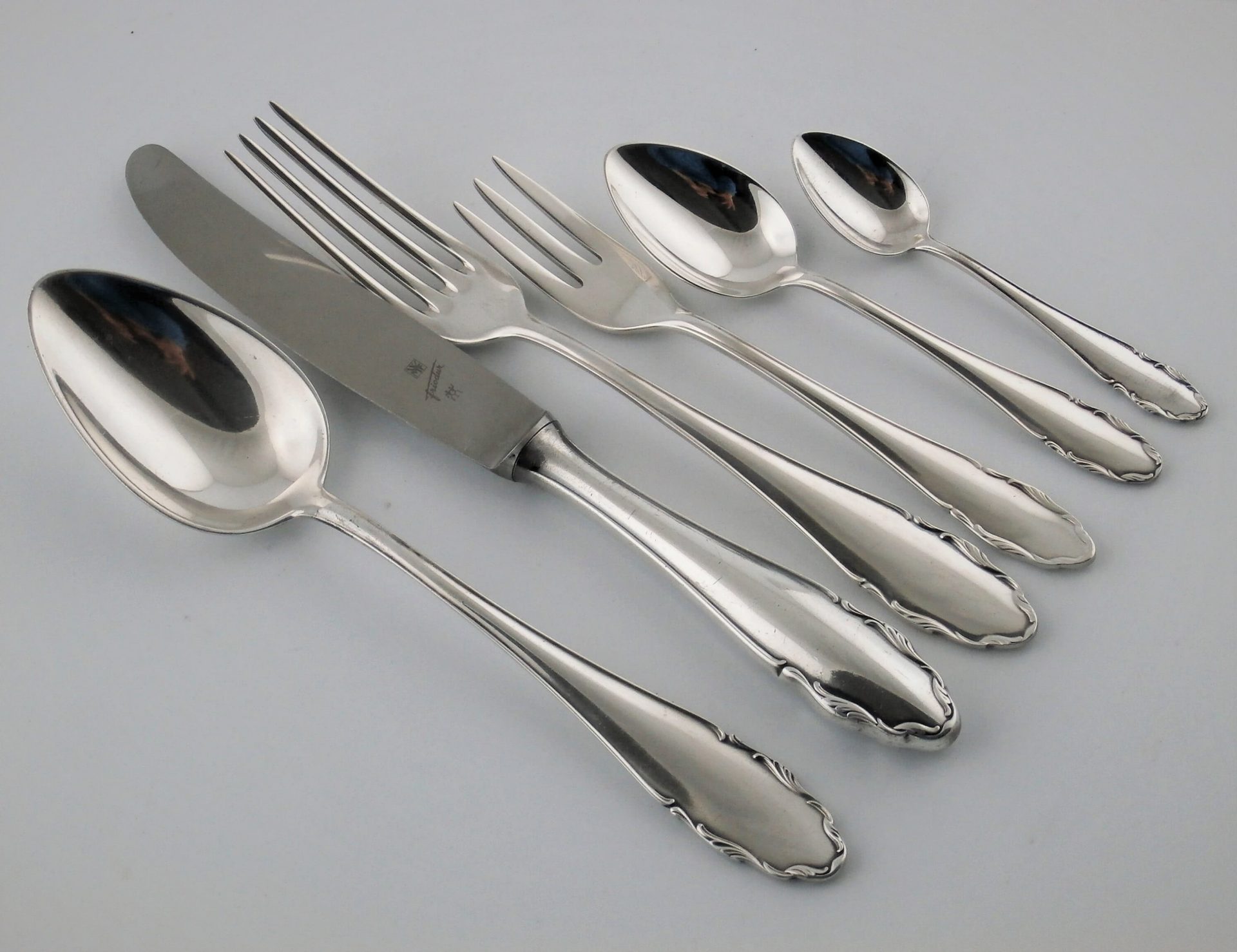 posrebrzane sztućce - po 1 sztuce z zestawu