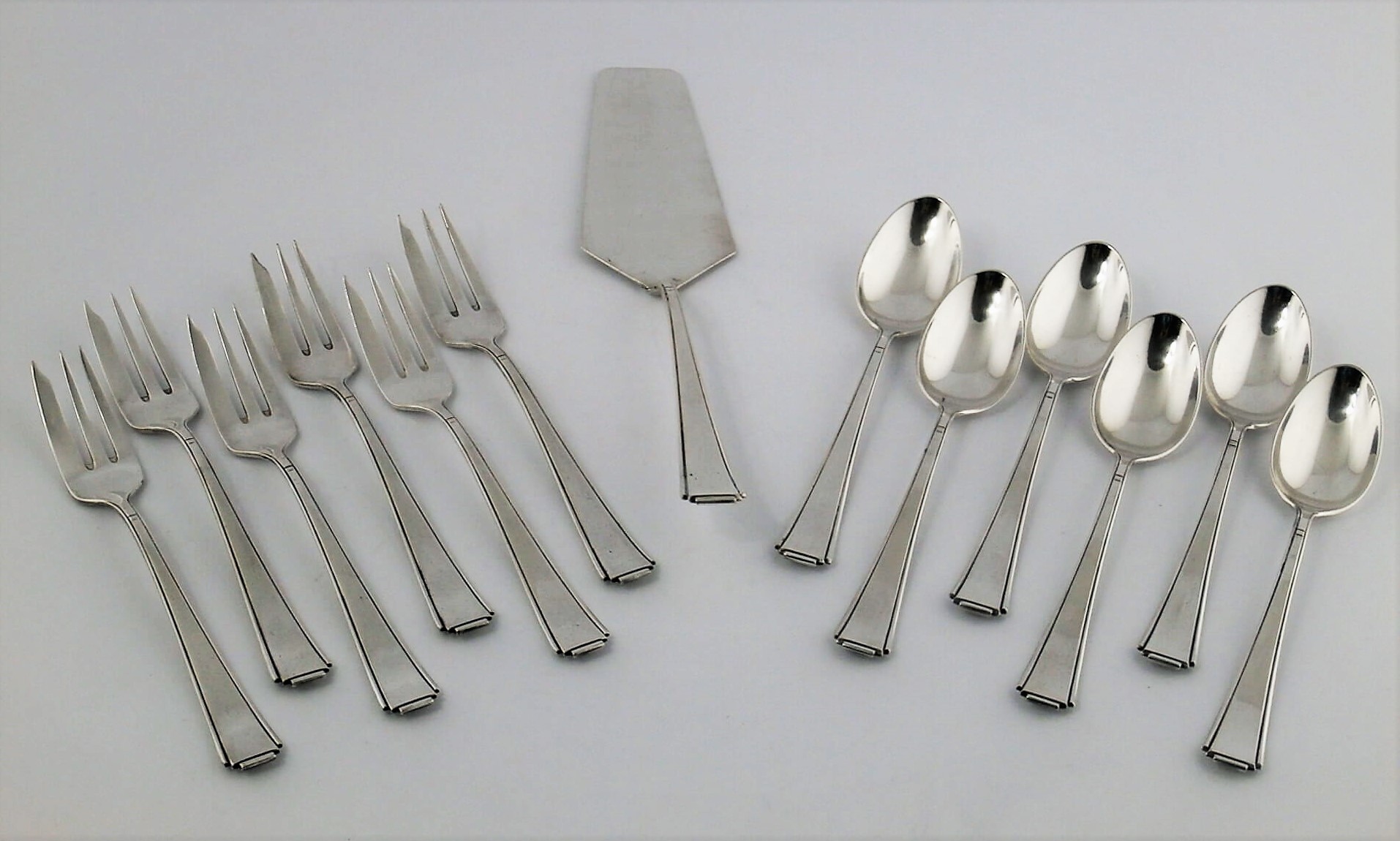 stare sztućce - zestaw posrebrzanych sztućców deserowych