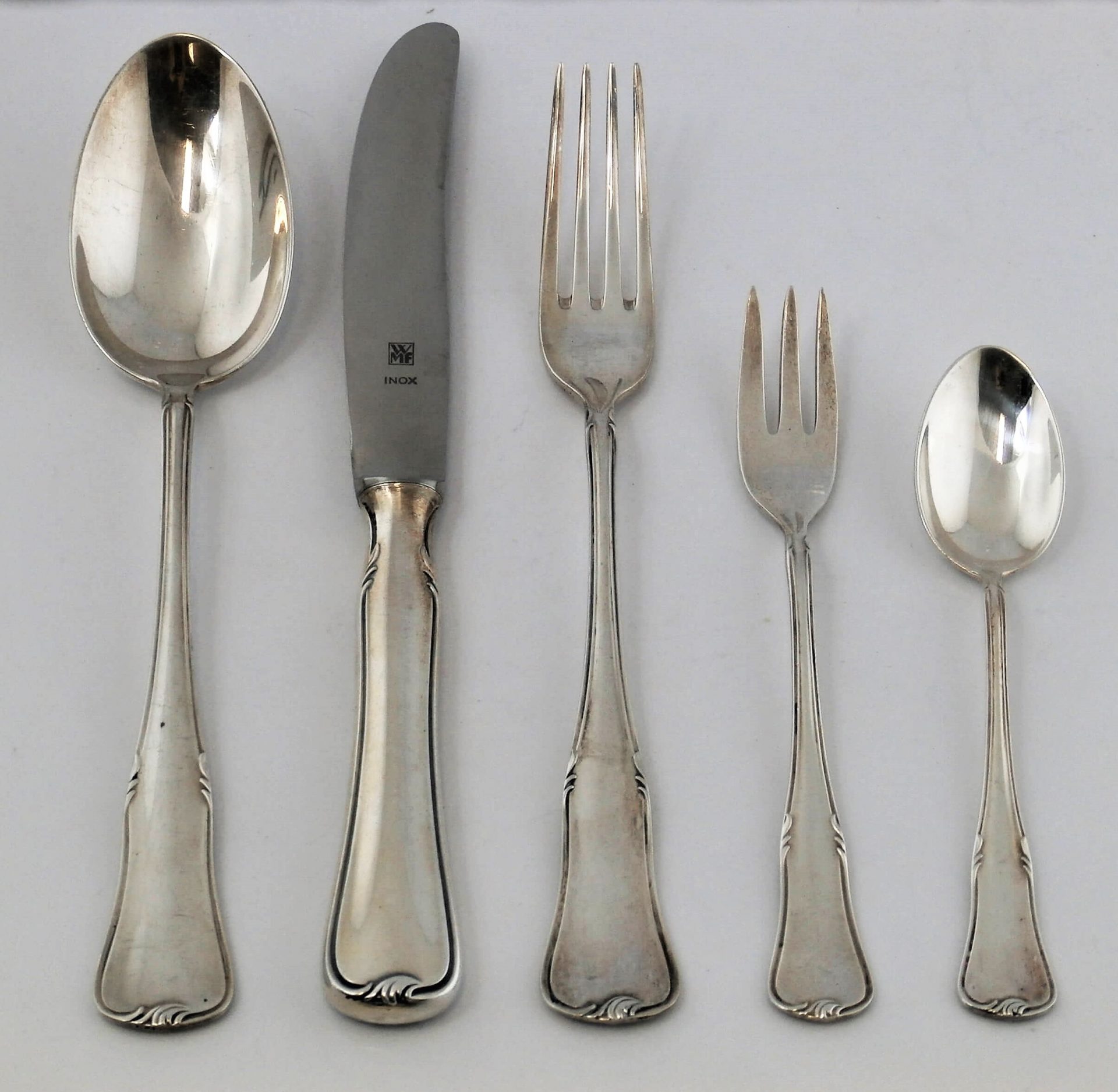 posrebrzane sztućce - po 1 sztuce z zestawu