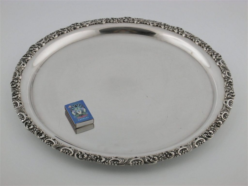 taca okrągła posrebrzana